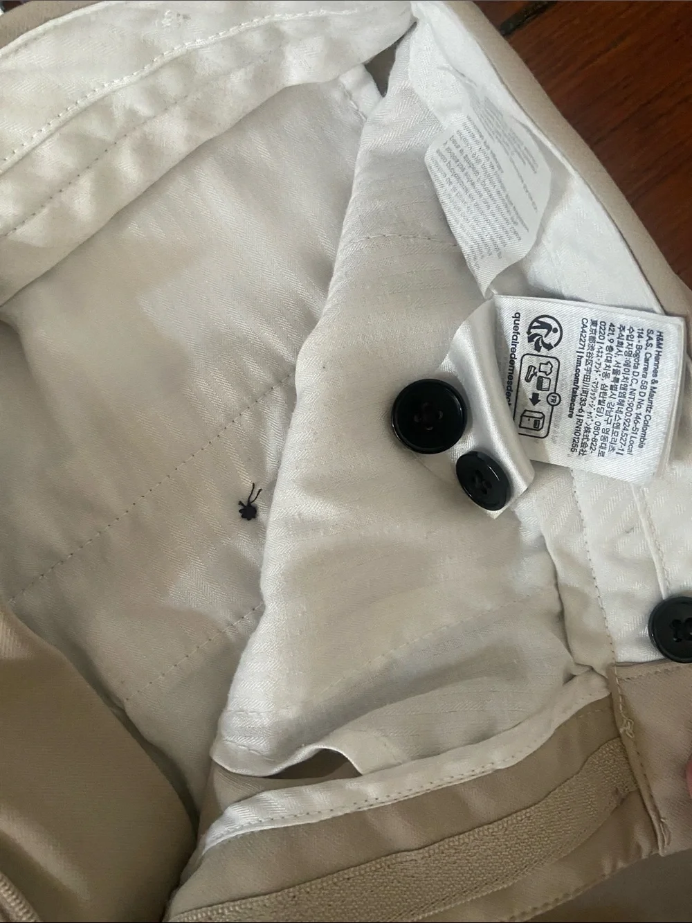 H&M Men's Chino Pants in Light Beige 30x30 Slim Fit Cream Trousers Cuffed Slacks